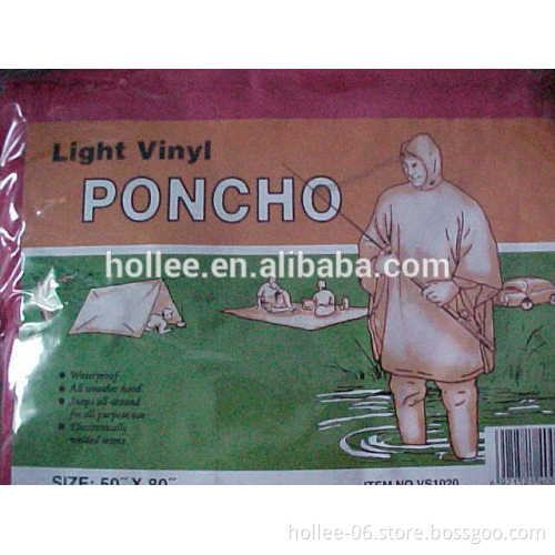 pvc poncho raincoat
